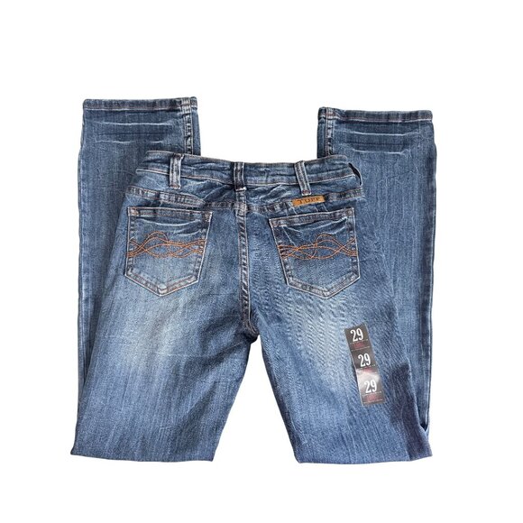 Cowgirl Tuff Bootcut Jeans Womens Size 29 Dark Wash Earth Shutters Denim Cowgirl - Picture 5 of 15